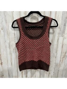 Talbots Red Brown Sweater Vest Angora Womens Petite XS Academia Preppy